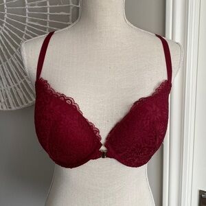 Auden - 34DD Berry Red / Merlot Push-Up Plunge Coverage Lacey Racerback …‌‌‌‌